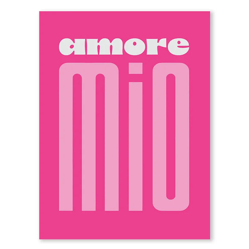 Pink Retro Love Quote Wall Art Fine Art Canvas Prints Typographic Pictures For Bedroom Living Room Hotel Room Modern Apartment Wall Art Decor