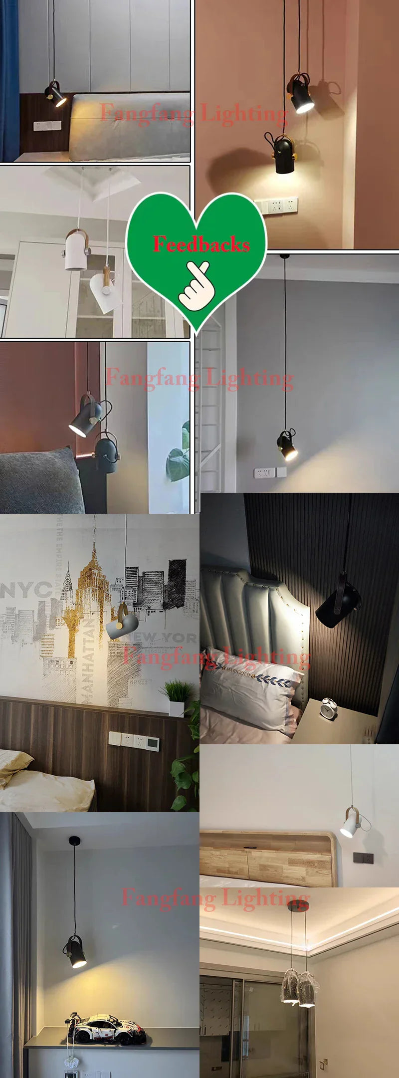 Modern Rotatable Pendant Light – Adjustable Metal Hanging Lamp for Bedroom, Living Room, Dining Room, or Kitchen