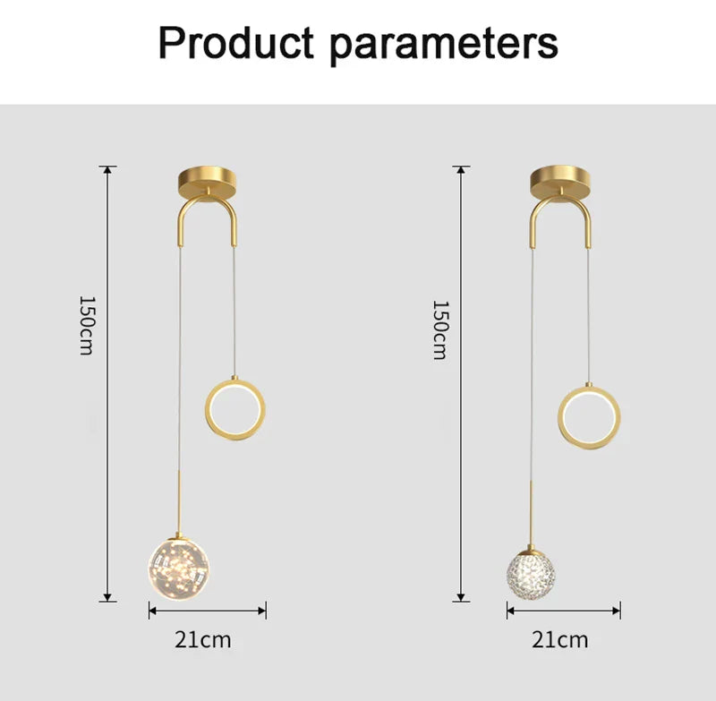 Modern LED Pendant Light – 2-Way Indoor Hanging Lamp for Living Room, Bedroom, Dining Table with Adjustable 3 Light Colors