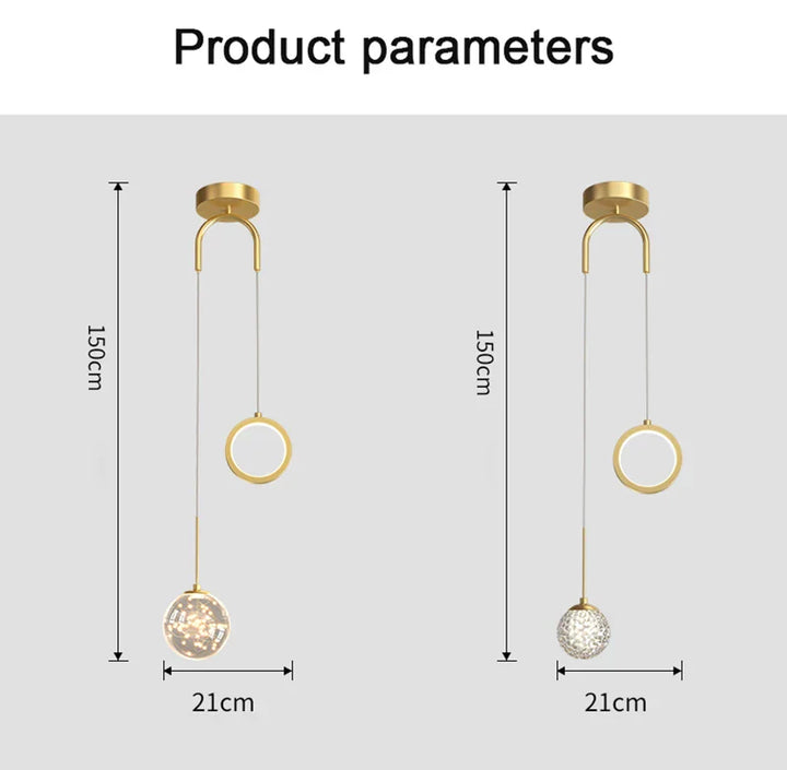 Modern LED Pendant Light – 2-Way Indoor Hanging Lamp for Living Room, Bedroom, Dining Table with Adjustable 3 Light Colors