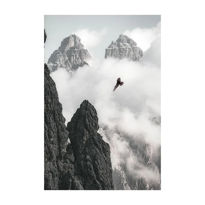 Northern Wilderness Eagle Deer Landscape Wall Art Fine Art Canvas Prints Pictures For Living Room Dining Room Nordic Home Decor