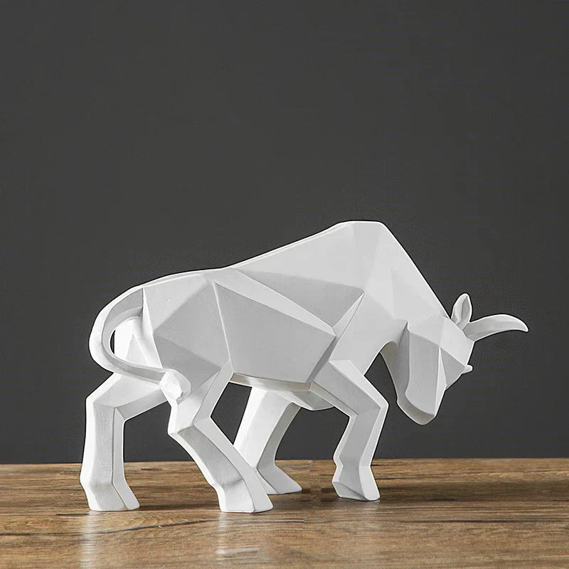 YuryFvna Modern Geometric Bull Statue, Ornament, Café, Bull Sculptures, Animal Figures, Abstract Hotel Home Decoration