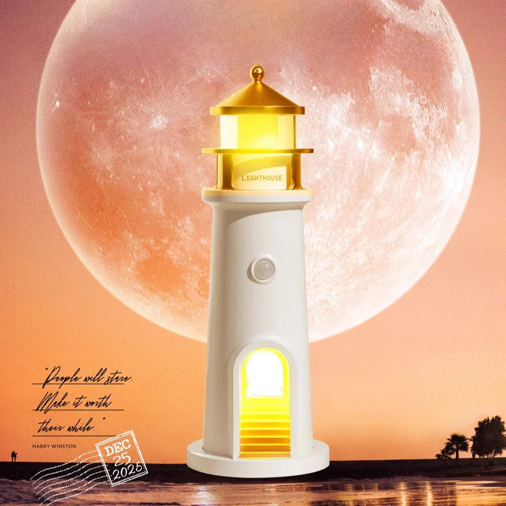 Moon Harbor Lighthouse Night Lamp