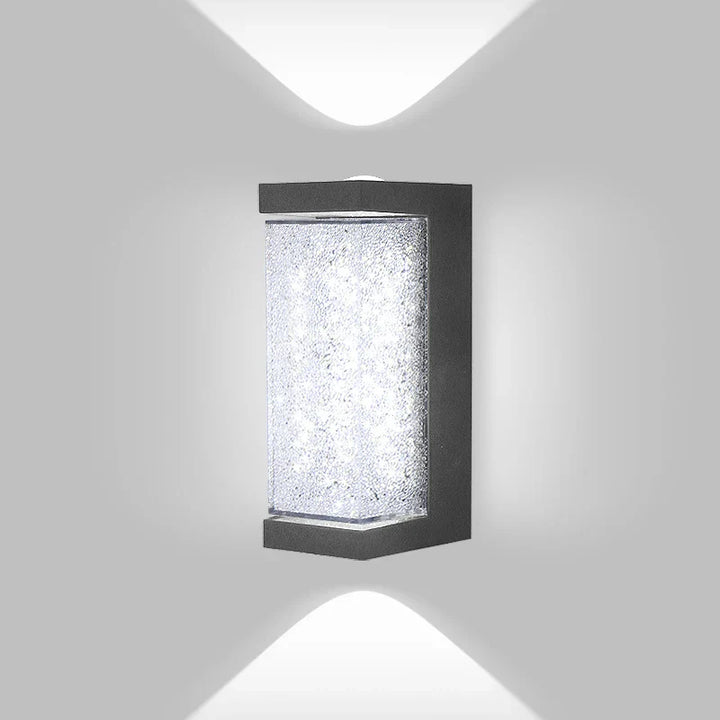 Modern Waterproof LED Outdoor Wall Lamp – Crystal Wall Sconce for Garden, Patio, and Doorway Lighting