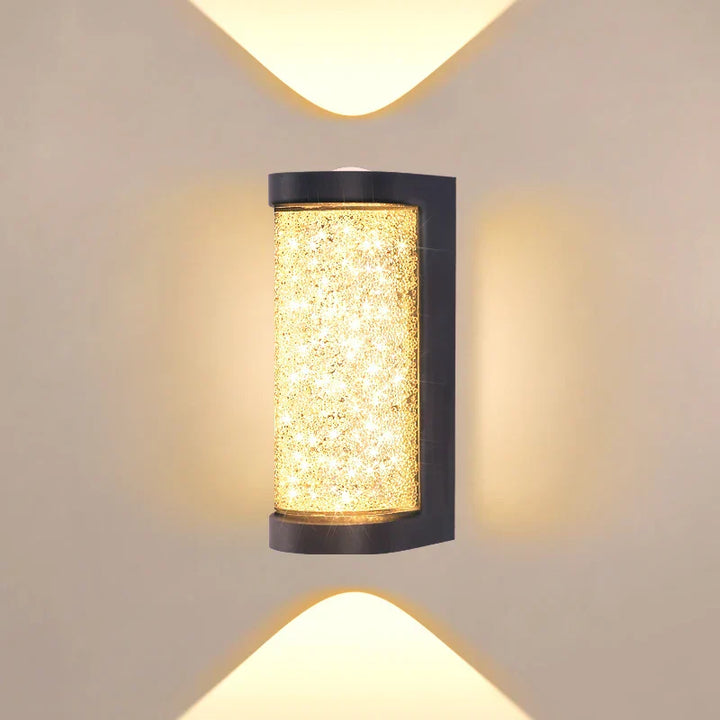 Modern Waterproof LED Outdoor Wall Lamp – Crystal Wall Sconce for Garden, Patio, and Doorway Lighting