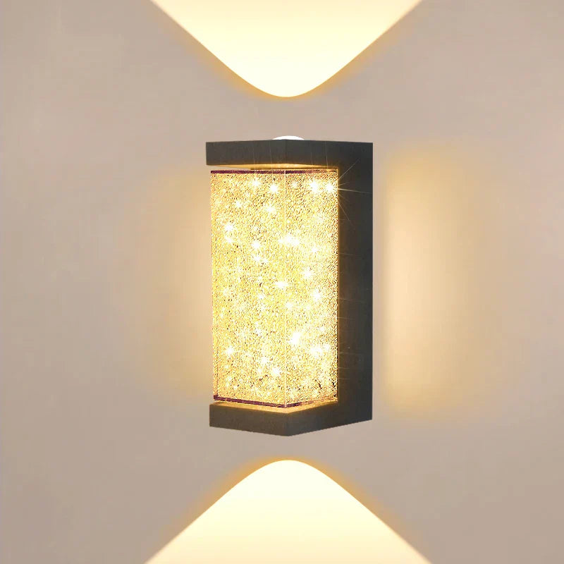 Modern Waterproof LED Outdoor Wall Lamp – Crystal Wall Sconce for Garden, Patio, and Doorway Lighting