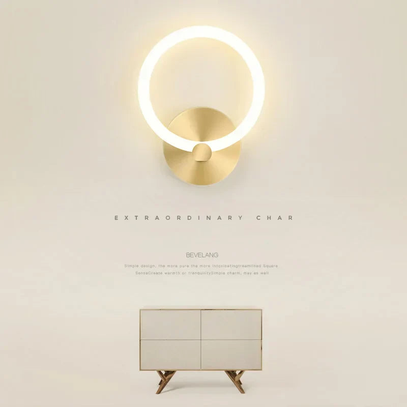 Modern Nordic LED Wall Lamp – Elegant Ring Light Fixture for Bedroom, Living Room, and Hotel Décor
