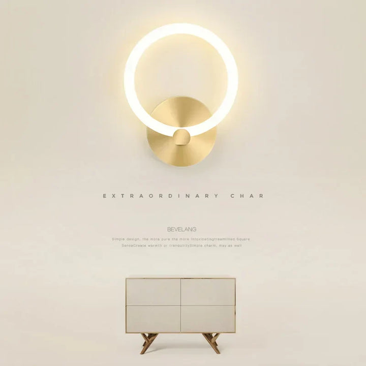 Modern Nordic LED Wall Lamp – Elegant Ring Light Fixture for Bedroom, Living Room, and Hotel Décor