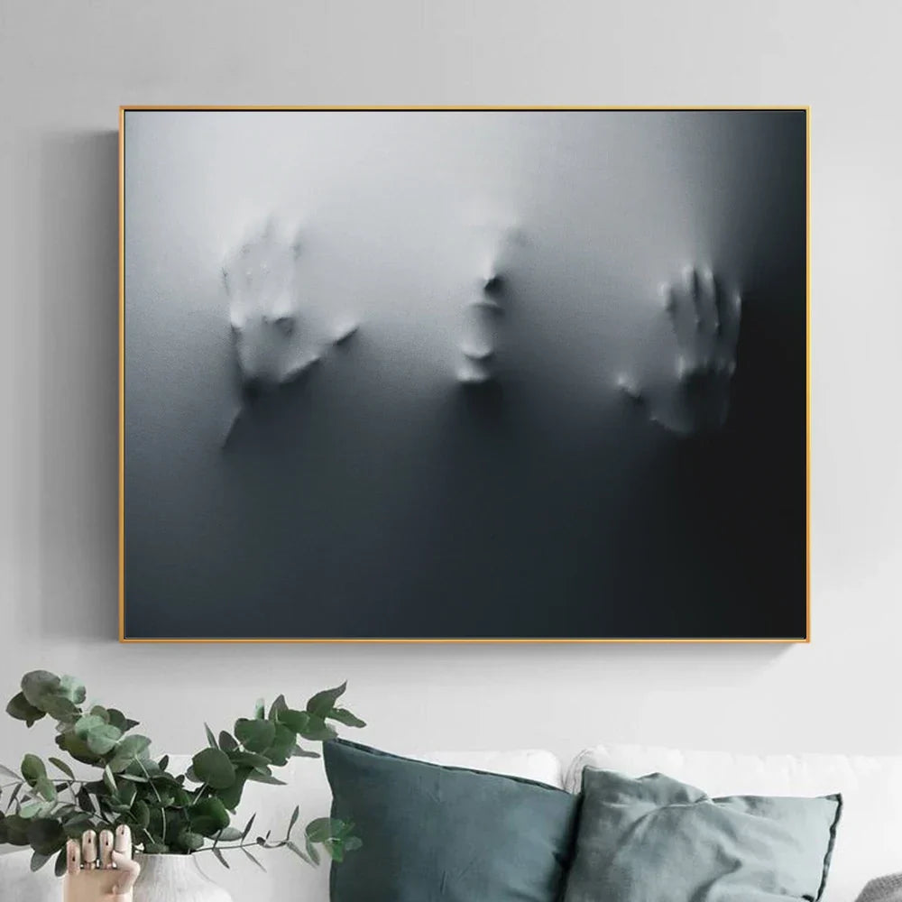 Modern Art Abstract Ghostly Figures In The Wall Canvas Prints Black White Wall Art Posters Pictures For Living Room Bedroom Art Decor