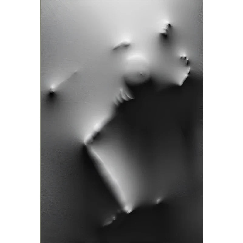 Modern Art Abstract Ghostly Figures In The Wall Canvas Prints Black White Wall Art Posters Pictures For Living Room Bedroom Art Decor
