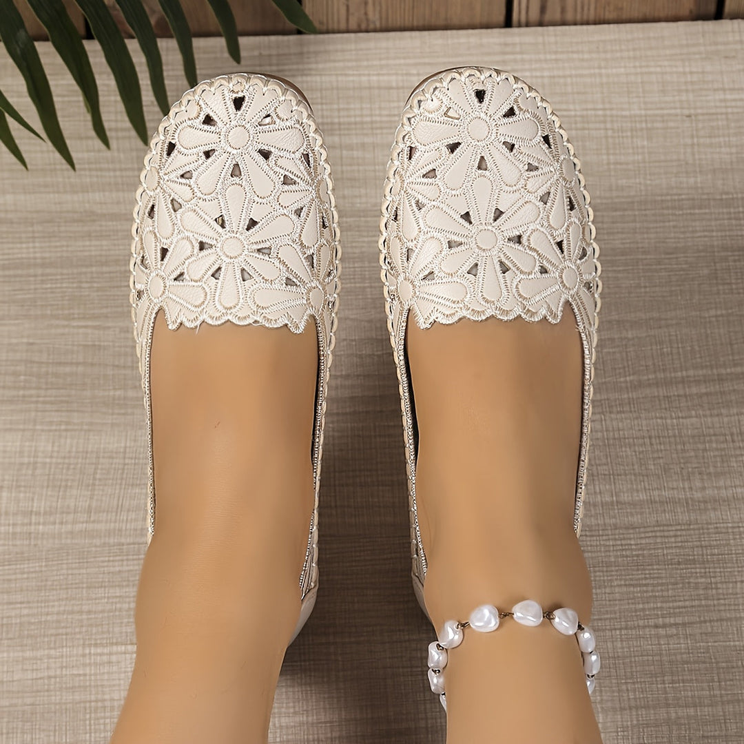 Azal Floral Perforated Loafers