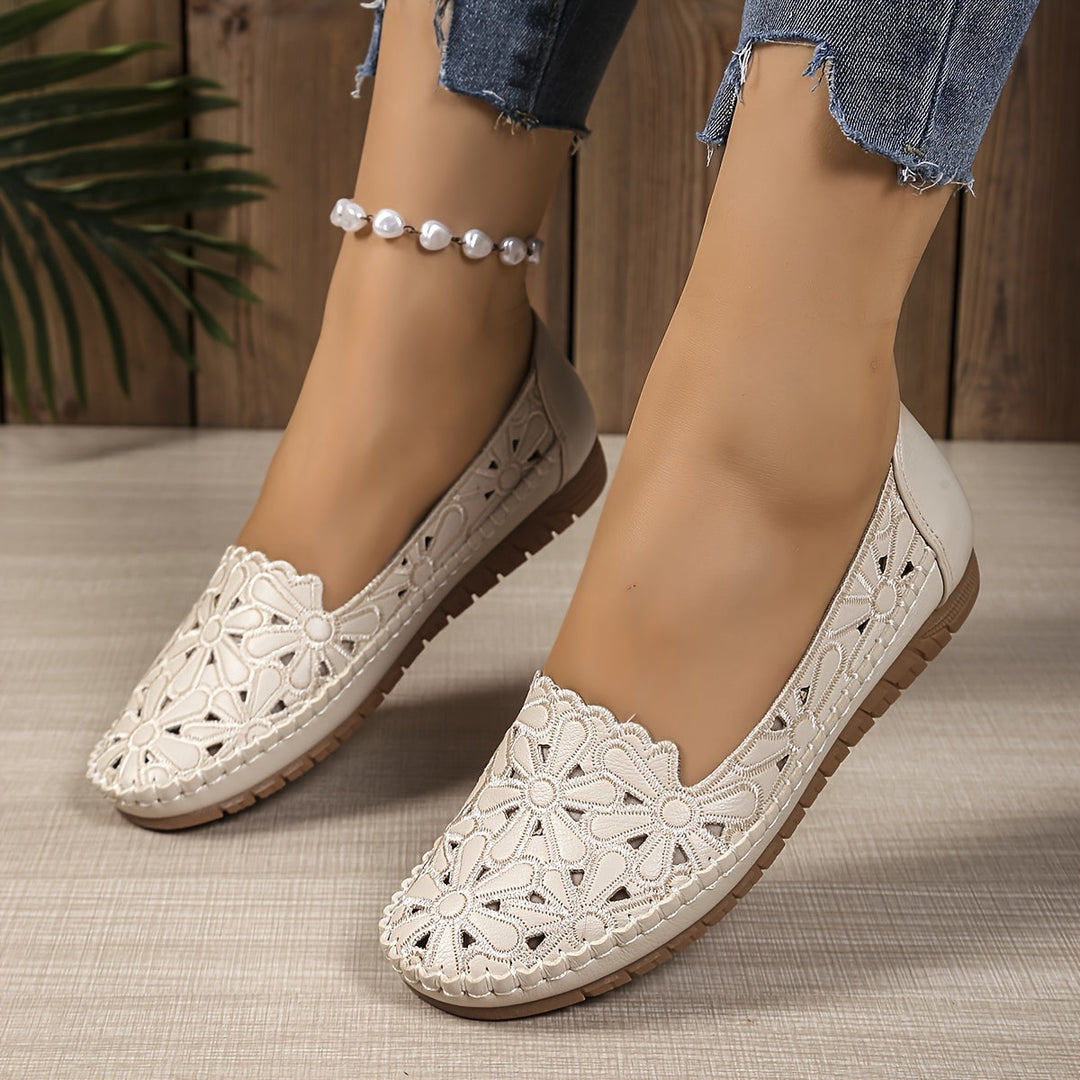 Azal Floral Perforated Loafers