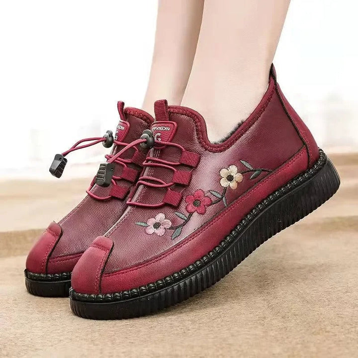 Floral Shoes with Warm Lining