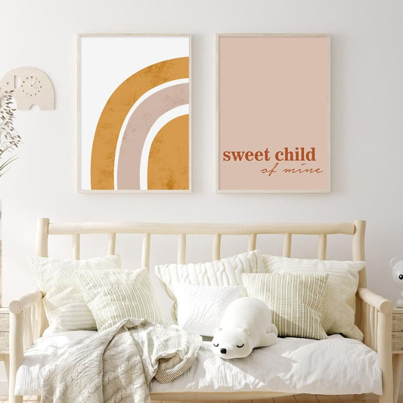 Sweet Child Of Mine Sun And Rainbow Nursery - Canvas Wall Art Print