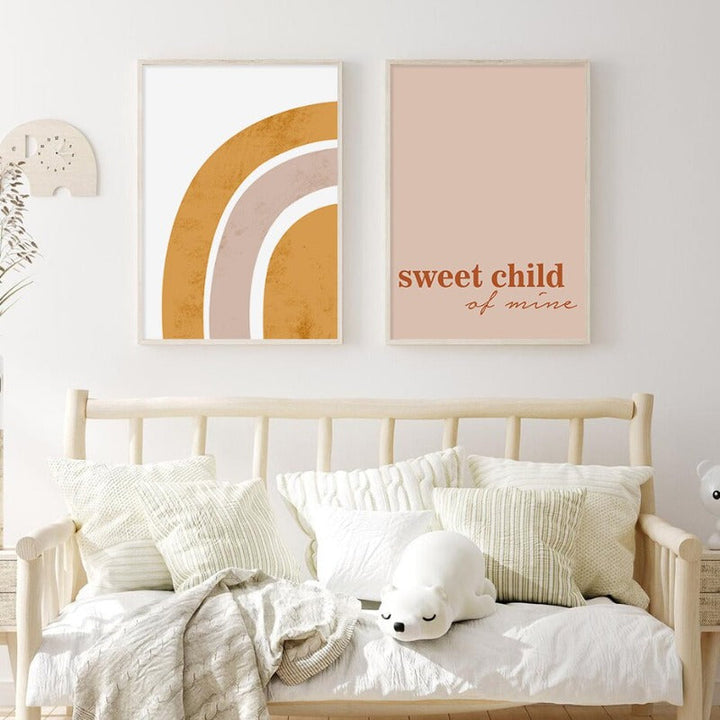 Sweet Child Of Mine Sun And Rainbow Nursery - Canvas Wall Art Print