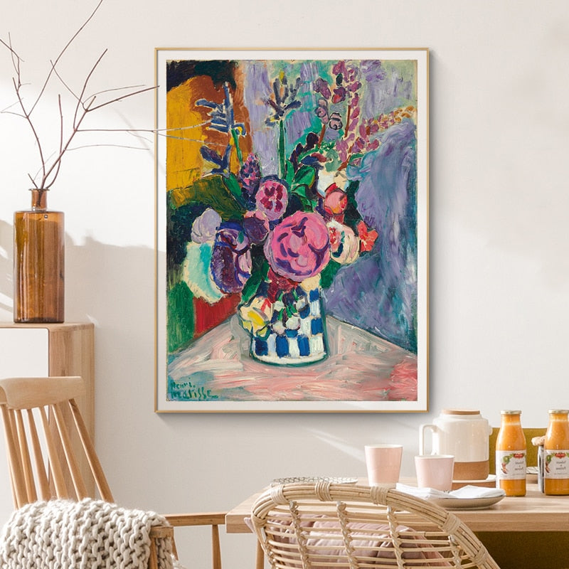 Vintage Matisse Peonies Flower - Canvas Wall Art Print