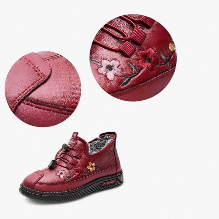 Floral Shoes with Warm Lining