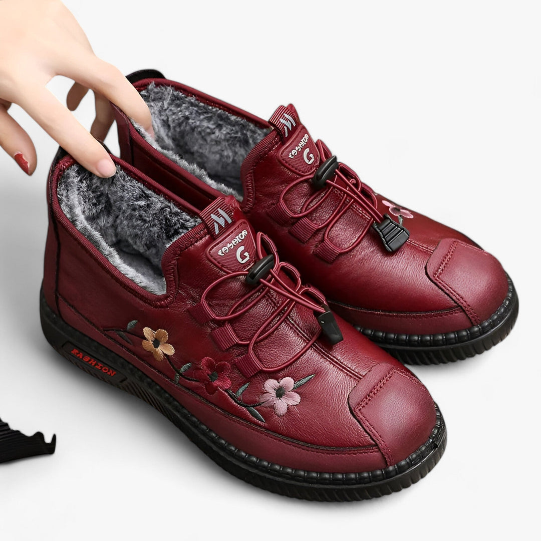 Floral Shoes with Warm Lining