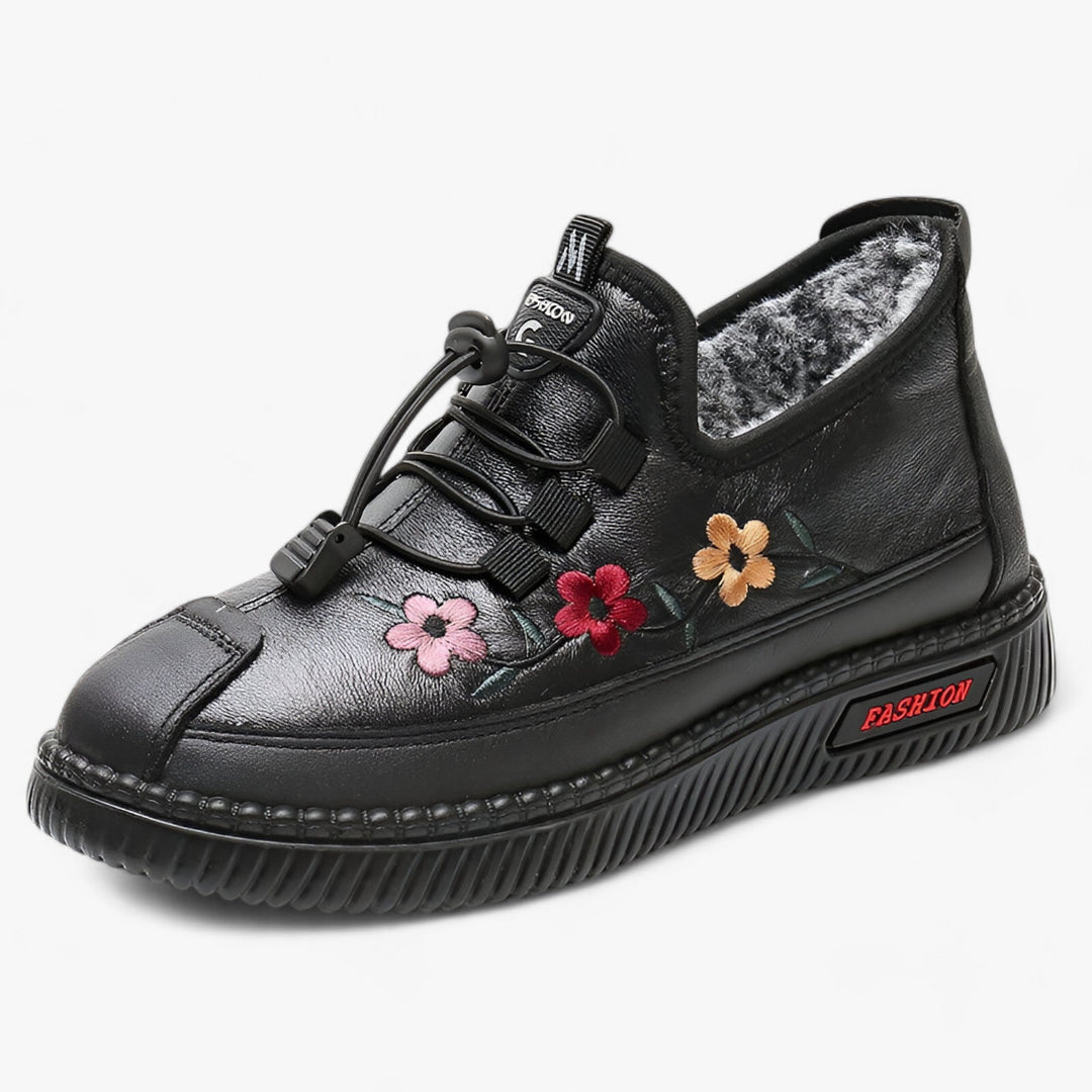 Floral Shoes with Warm Lining