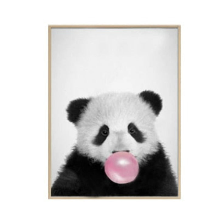 Cute Animals Blowing Bubbles - Canvas Wall Art Painting