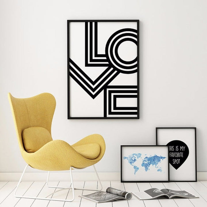 Love Wall Art Minimalist - Canvas Wall Art Painting