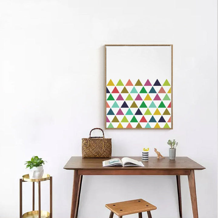 Geometric Triangle Colorful Decorative - Canvas Wall Art Painting