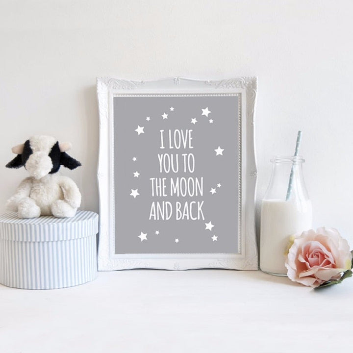 I Love You To The Moon and Back - Canvas Wall Art Painting