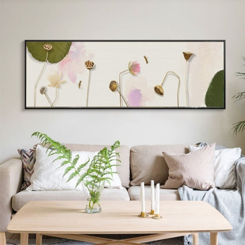Traditional Chinese Watercolor Lotus Mood - Canvas Wall Art Painting