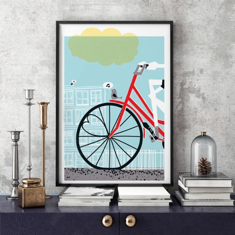 Love Is All You Need Bicycle Poster - Canvas Wall Art Painting