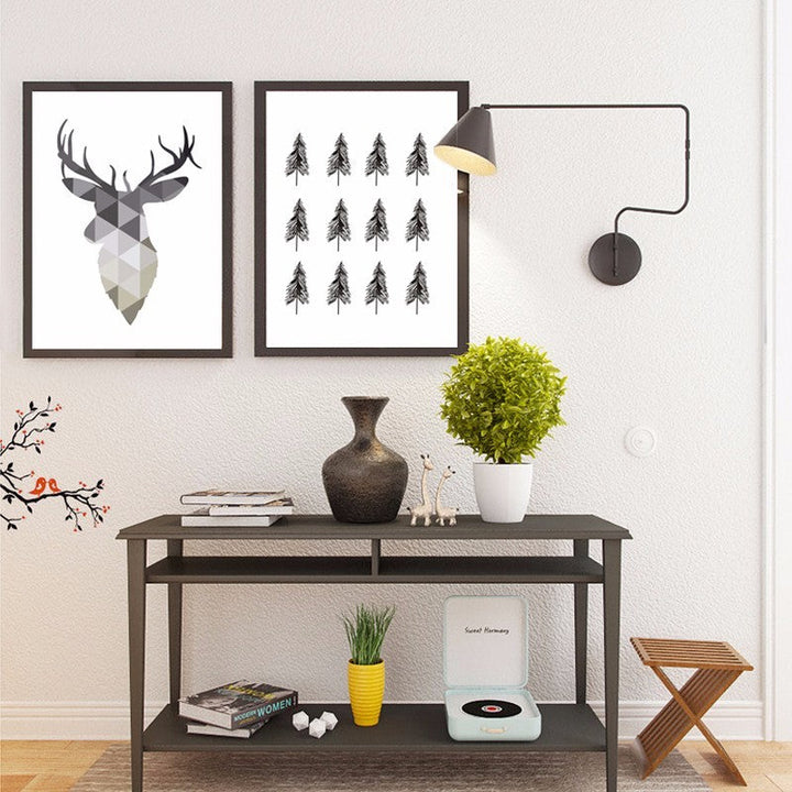 Geometric Deer Faith Quote - Canvas Wall Art Painting