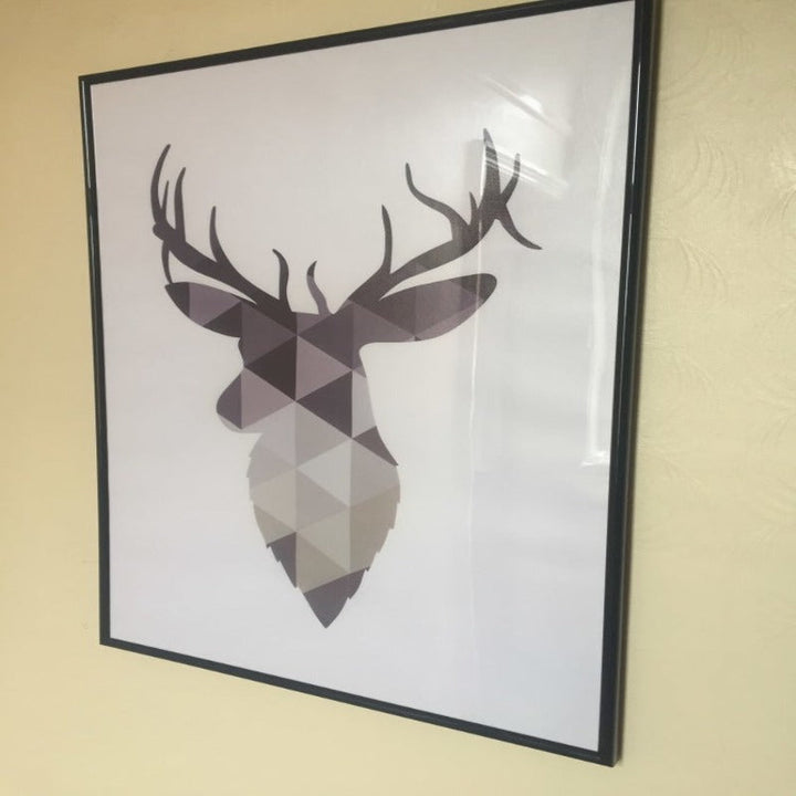 Geometric Deer Faith Quote - Canvas Wall Art Painting