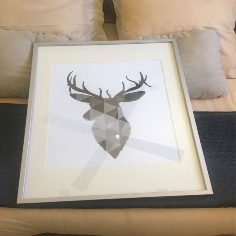 Geometric Deer Faith Quote - Canvas Wall Art Painting
