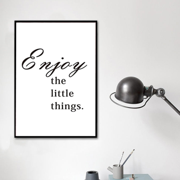 Minimalist Enjoy Little Things Life Quote Live Letters Wall Art Prints