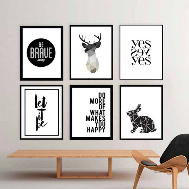 Minimalist Geometric Deer - Canvas Wall Art Painting