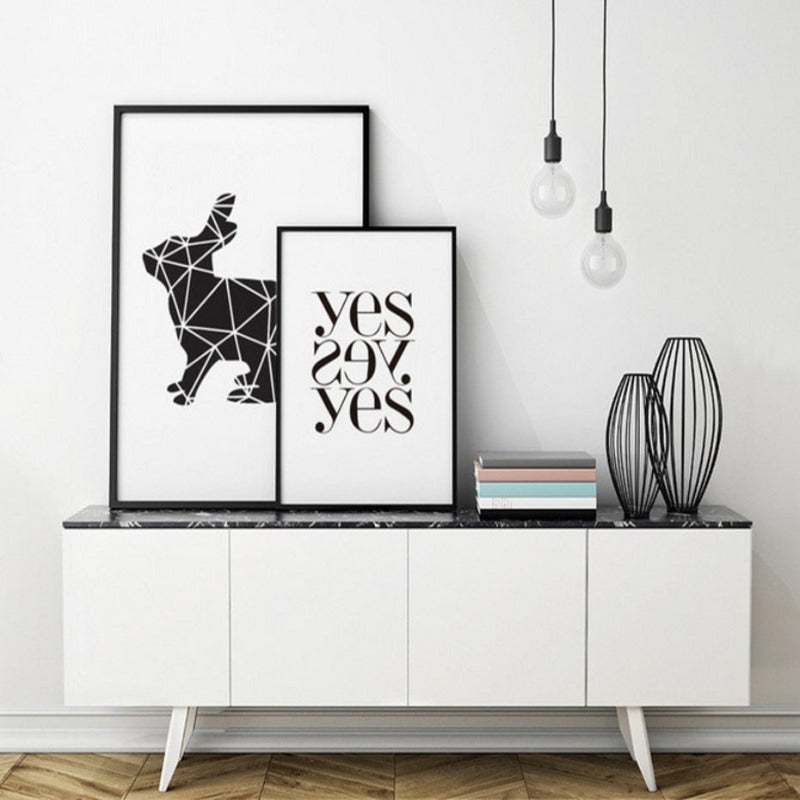 Minimalist Geometric Deer - Canvas Wall Art Painting
