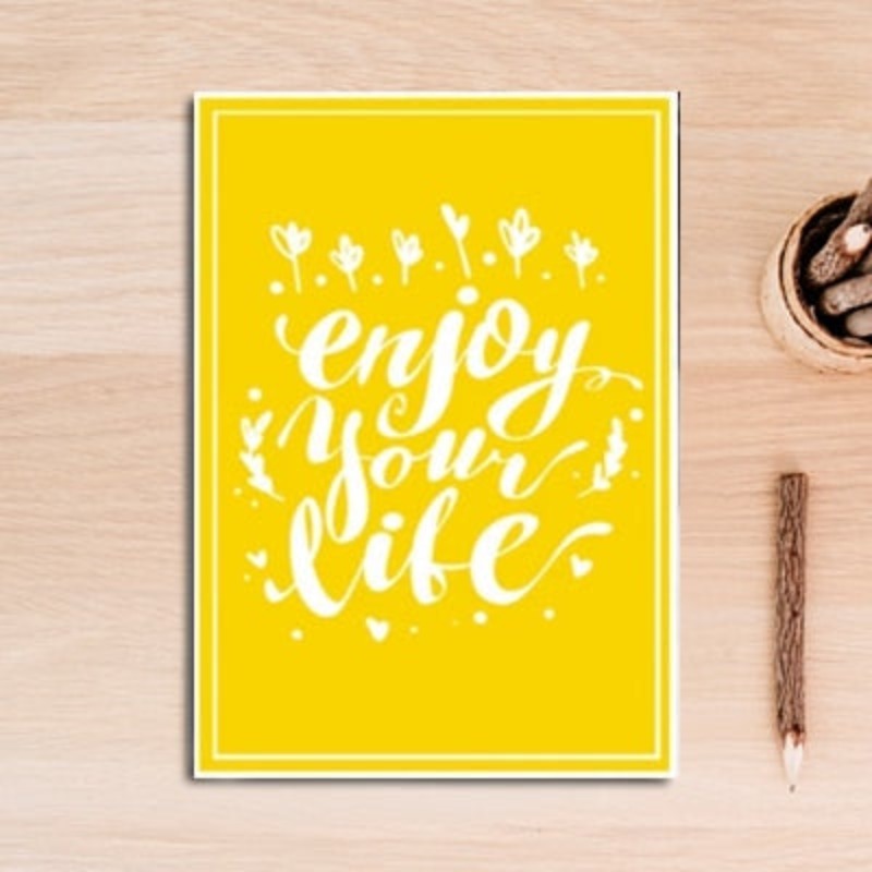 Food Tea Poster Life Quote Yellow Background - Canvas Wall Art Painting
