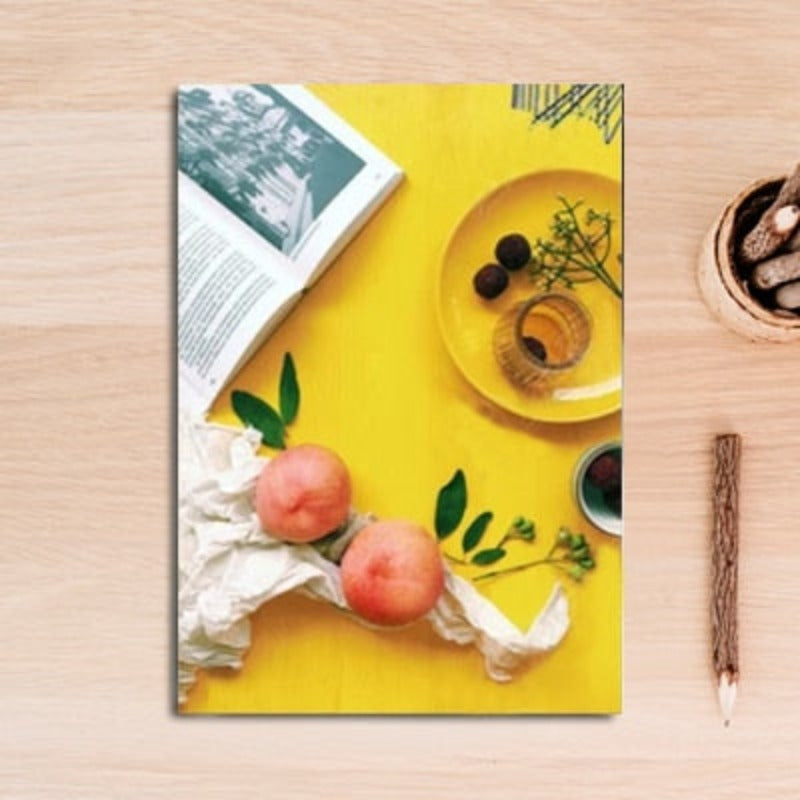 Food Tea Poster Life Quote Yellow Background - Canvas Wall Art Painting