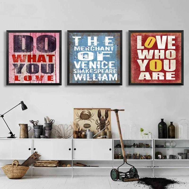 Vintage Inspiring Quotes - Canvas Wall Art Painting