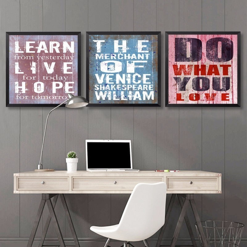 Vintage Inspiring Quotes - Canvas Wall Art Painting
