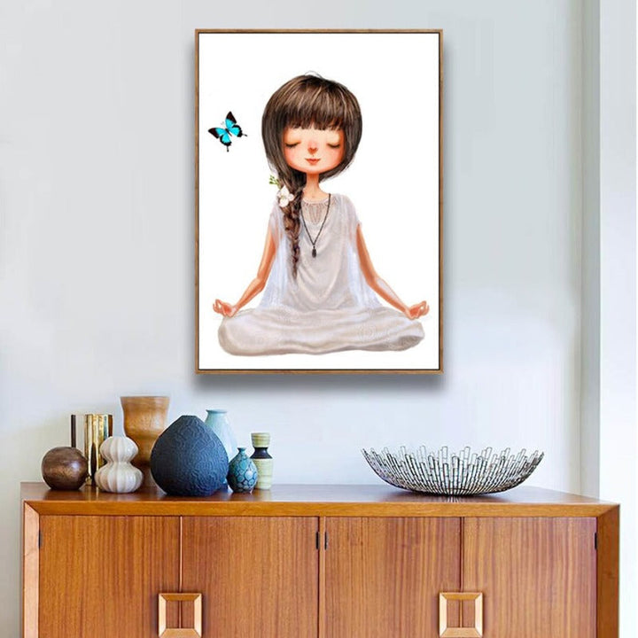 Lovely Yoga Girl Poster - Canvas Wall Art Painting