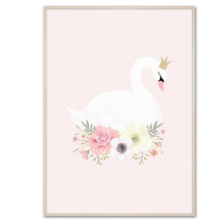 Sweet Pink Unicorn Girls - Canvas Wall Art Painting
