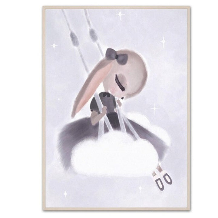 Sweet Pink Unicorn Girls - Canvas Wall Art Painting