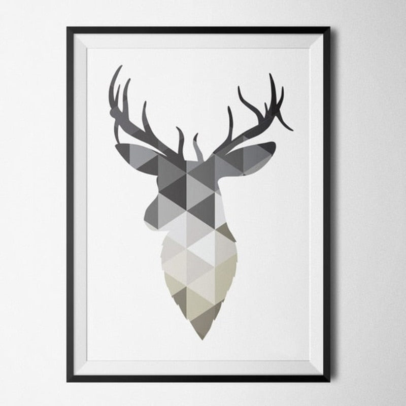 Geometric Deer Faith Quote - Canvas Wall Art Painting