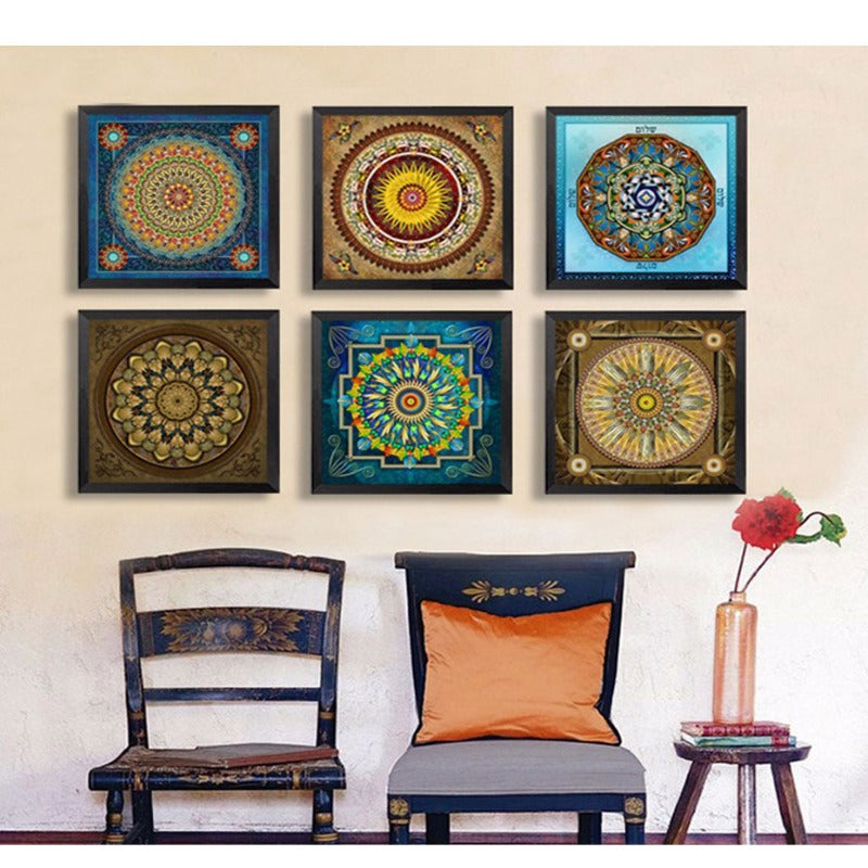 Mandala Ornament Thangka Yoga - Canvas Wall Art Painting