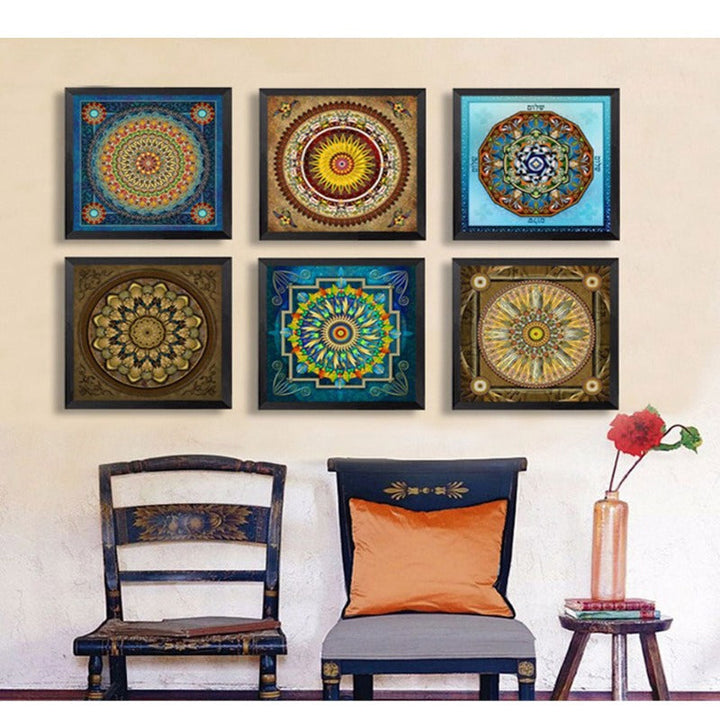 Mandala Ornament Thangka Yoga - Canvas Wall Art Painting