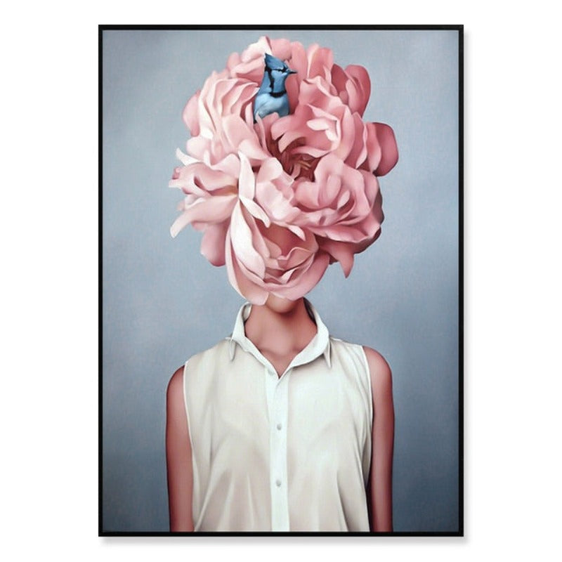 Floral Girl Wall Art Pictures Beauty  - Canvas Wall Art Painting