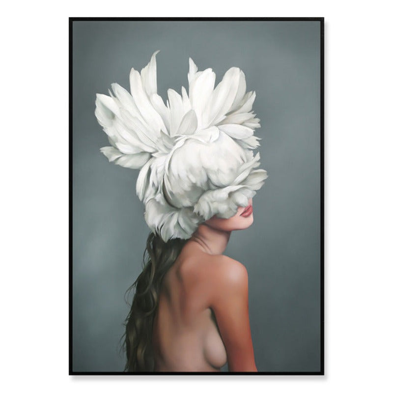 Floral Girl Wall Art Pictures Beauty  - Canvas Wall Art Painting