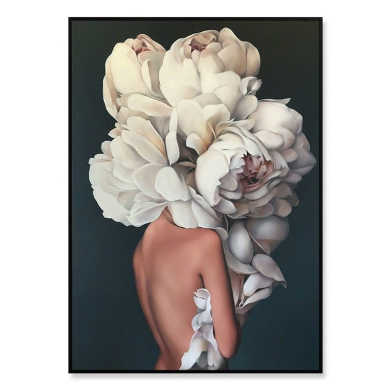 Floral Girl Wall Art Pictures Beauty  - Canvas Wall Art Painting