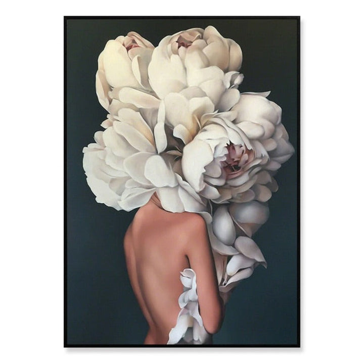 Floral Girl Wall Art Pictures Beauty  - Canvas Wall Art Painting