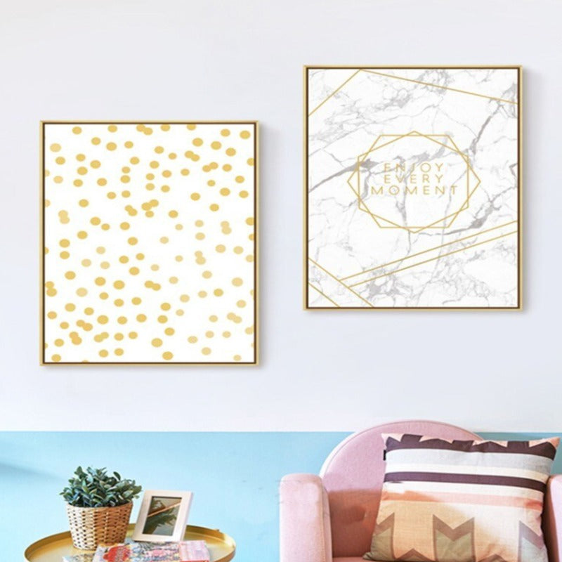 Geometric Leaves Pineapple - Canvas Wall Art Painting